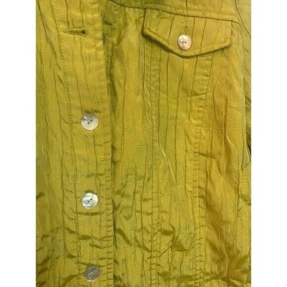 Ruby Rd. Petite Women's Jacket Lime Button Down Closure Textured Fabric Size 12P - Picture 8 of 10